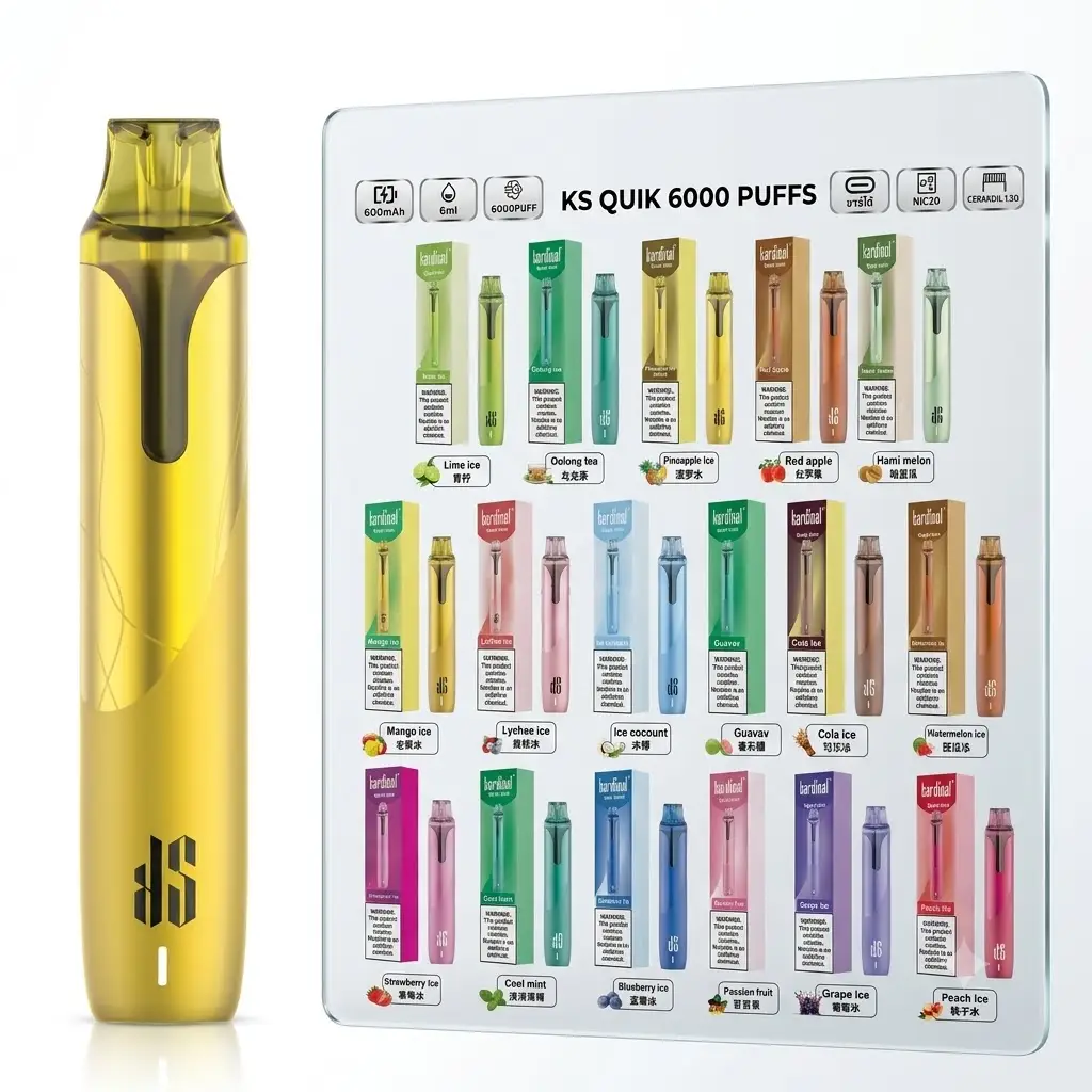 小黑条3代 KS Quik 6000口 ceraKoil™陶瓷芯 6毫升油仓浓郁还原 顺滑口感大口满足