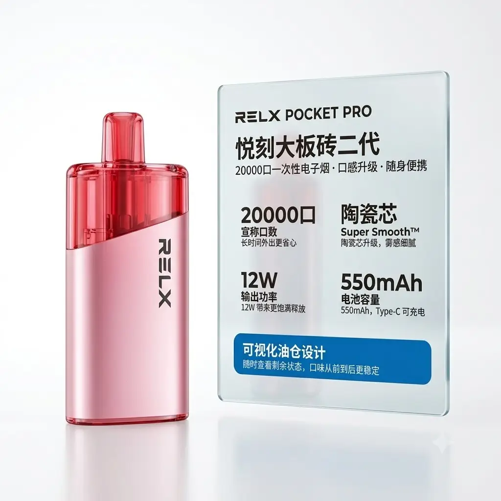 悦刻大板砖2代正品外贸一次性【20000口】12瓦大功率可视化油仓 顺滑大雾量 不漏油