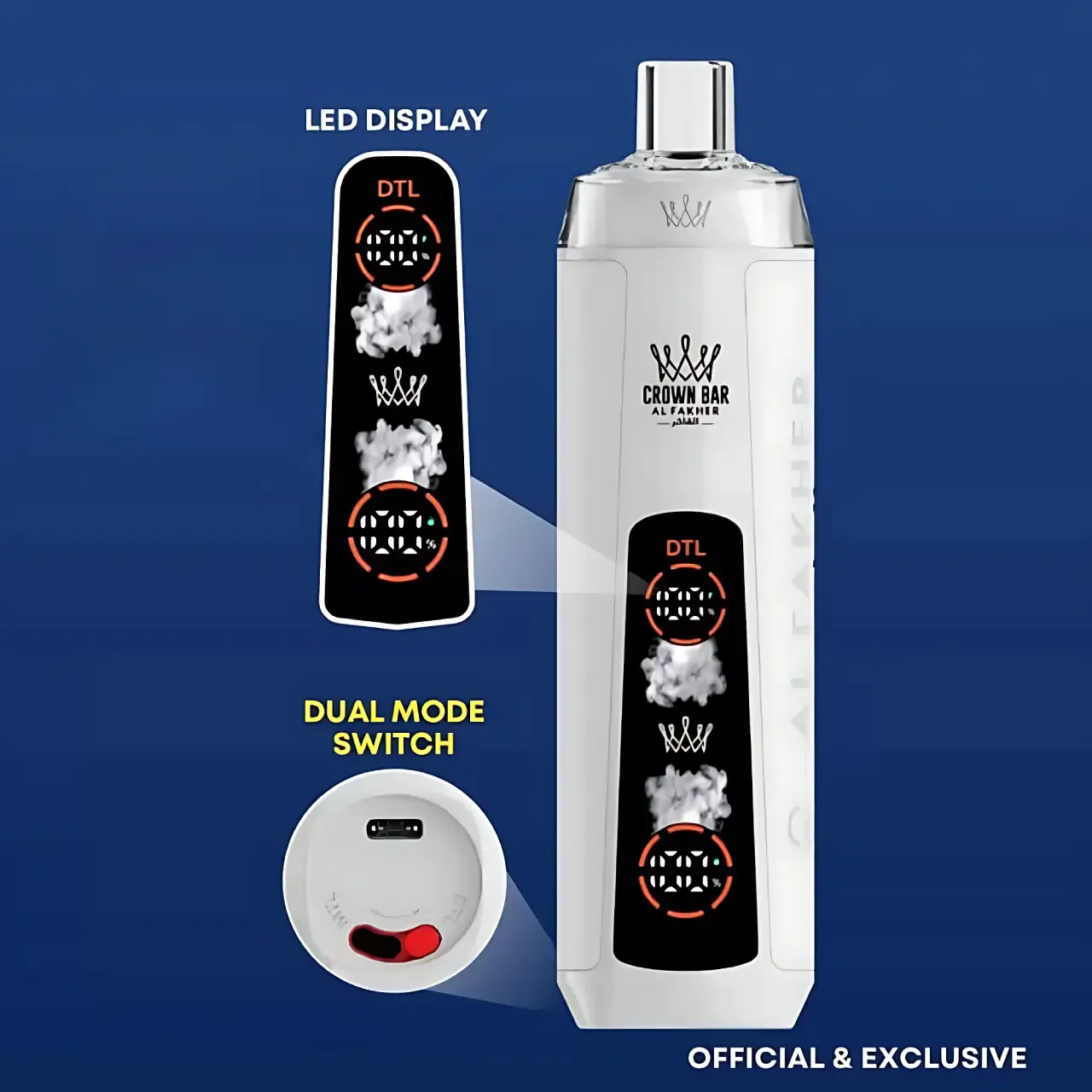 AL FAKHER 阿尔法赫 CROWN BAR 8000 PRO 双模式肺吸电子烟 18ml 8000口